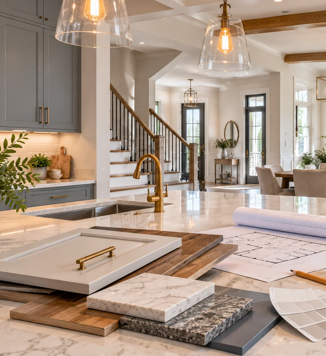 Premium living space and cabinetry details