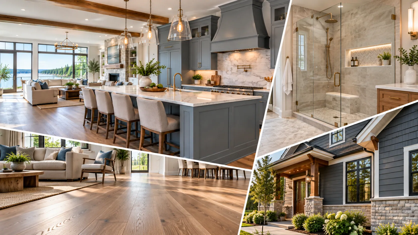 Illustrative montage of upscale residential remodeling styles