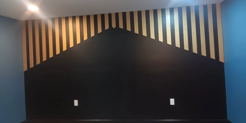 Custom wood slat accent wall
